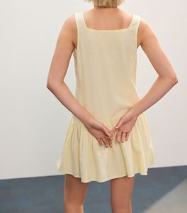 Vestido de Verano de Tela Jersey, Diseño Boho, Transpirable, Mini, con Detalle de Botones Dobles y Falda Escalonada en Línea A, en Oferta - Product Image 2