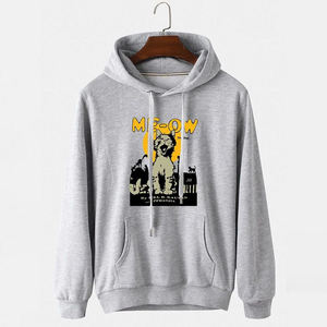 Sweat-shirt gris à imprimé chat, pull décontracté doux pour un usage quotidien, sweat-shirt confortable et chaud pour hommes et femmes - Product Image 1