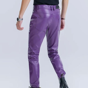 Pantalones de Cuero para Hombre con Diseño de Logotipo Personalizado a Precio Razonable, Pantalones de Cuero para Hombre de Color Sólido para Uso Casual - Product Image 3