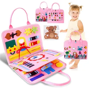 Toddlers Basic Skills Learn Activity Board Felt Montessori Learning Board Baby Busy Board Montessori Sensory Toys