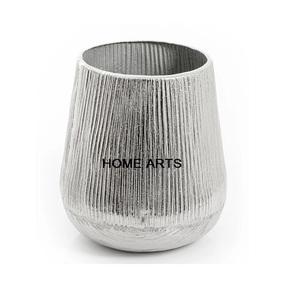 Florero de Diseño Moderno, Redondo, de Aluminio Color Plata, Decoración para Sala de Estar, Florero en Oferta - Product Image 6