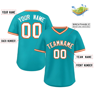 เสื้อกีฬาเบสบอลสีเขียวอ่อนระบายอากาศได้ดีเสื้อทีมพิมพ์ชื่อและจำนวน - Product Image 2