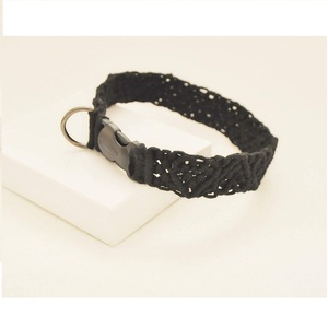 Collar de perro de macramé hecho a mano, collar de hilo de algodón hecho a mano de 3mm, cinturón ajustado para cuello de Mascota, compra en línea al mejor precio - Product Image 4