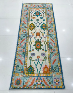 Alfombra personalizable Oushak, juego de alfombras para sala de estar de lana anudada a mano afgana, tamaños disponibles - Product Image 2