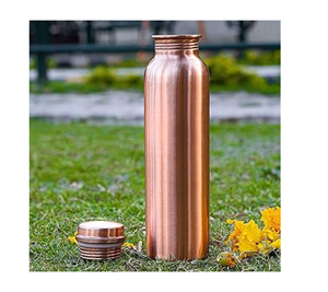 Custom Antiqued Natural Copper <b>Water</b> <b>Bottle</b> Ayurvedic Certified Portable <b>Metal</b> Drinkware for Outdoor Good Health Maintenance - Product Image 2