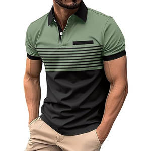 Polo d'été pour hommes, nouveau pull tricoté, couleur contrastée, polos tricotés - Product Image 6