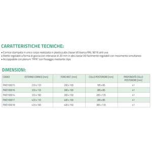 Tecnosystemi – Grilles et registres de buse de refoulement/ventilation en plastique ABS blanc anti-condensation pour systèmes BPAP - Product Image 3