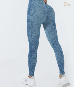 กางเกงผ้าคอตตอนบิดควบคุมหน้าท้องยกสะโพกของผู้หญิงเลกกิ้งเล่นโยคะ100% ปรับแต่งได้ - Product Image 1