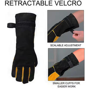 Guantes de seguridad para construcción de cuero con puño corto superventas 2025, guantes de bombero de soldadura Tig con resistencia al calor - Product Image 4