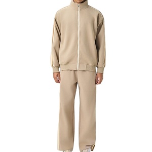 Ensembles de survêtements vintage pour hommes d'automne, sweat-shirt personnalisé avec logo, taille élastique, coupe-vent, respirant, motif uni - Product Image 1