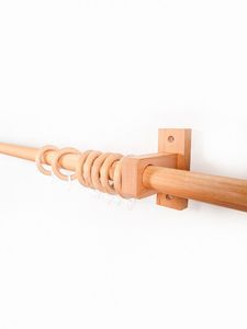 Soporte de cortina de madera con acabado marrón para decoración de cortinas interiores Premium para todos los estilos de ventanas del hogar - Product Image 5