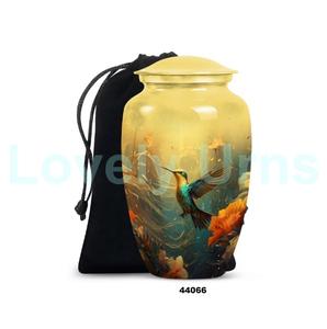 Gran oferta, urna para adultos de cremación de colibrí de aluminio grande negro para cenizas humanas, urna decorativa de tamaño completo con bolsa de terciopelo gratis - Product Image 6