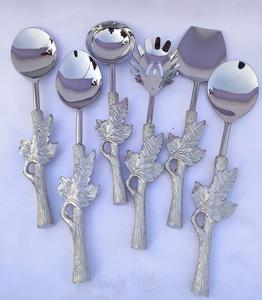 ชุดช้อนส้อมสแตนเลส6ชิ้นพร้อมที่จับดีไซน์สุดหรูสำหรับบ้านและโรงแรมชุดเครื่องใช้บนโต๊ะอาหาร - Product Image 4