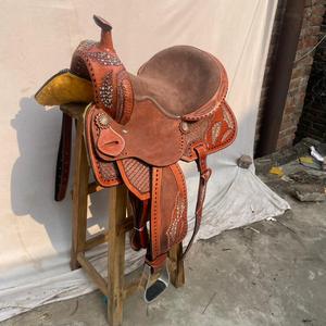 ชุดอานม้าหนังแท้สไตล์ตะวันตกพร้อมงานศิลปะลายไม้ต้นไม้พรีเมียม |   ชุดอุปกรณ์ขี่ม้าแบบแฮนด์เมดพร้อมอุปกรณ์เสริมฟรี - Product Image 4