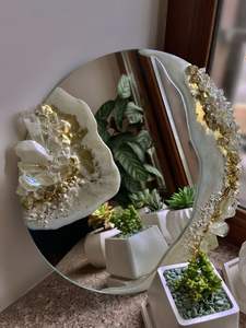 Wholesale Handmade Rectangle Modern <b>Photo</b> <b>Frame</b> with Buffalo Bone Druzy Slice for Home & Wedding Decor - Product Image 2