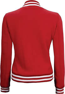 Haute qualité femmes hiver automne culture Letterman Varsity veste manches longues en cuir véritable Bomber manteau Satin tissu coton - Product Image 6