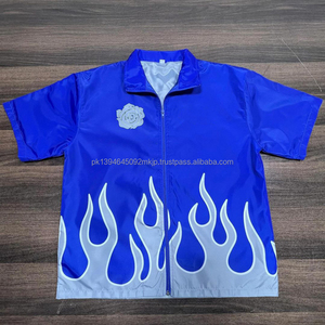 T-shirts à fermeture éclair en tissu de coton et de nylon pour hommes - Product Image 1