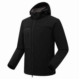 Chaqueta Softshell de otoño primavera para hombre, informal, transpirable, a prueba de viento con cuello levantado, prendas de vestir con capucha personalizadas en colores de contraste - Product Image 4