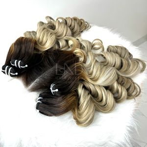 Extensiones de cabello humano de trama Genius (color claro) cabello crudo humano vietnamita ondulado mejor calidad con precio de fábrica al por mayor - Product Image 1