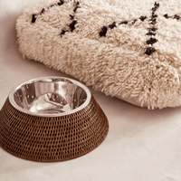 Gamelle pour chien et chat en rotin à prix compétitif dans un matériau de la plus haute qualité Fournitures pour animaux de compagnie Support de nourriture à eau pour chiens