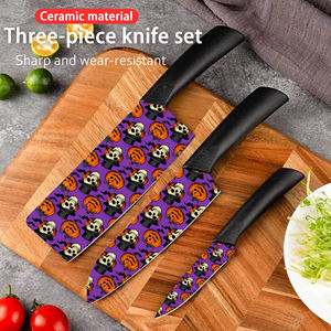 Couteaux de chef au prix d'usine, 8 ensembles de couteaux de cuisine en céramique, poignées en plastique ambidextres, compatibles lave-vaisselle, durables pour les cuisines - Product Image 6