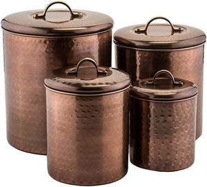 Prix de gros Boîtes en acier galvanisé avec couvercles en bois pour le stockage de la cuisine Rangement décoratif derniers pots en acier - Product Image 5