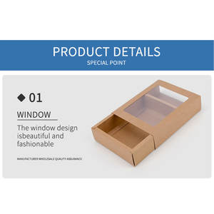 Caja de regalo de ventana visual extraíble negra, caja de papel de vaca abierta de ventana de Color sólido, caja de cajón de envoltura de regalo de vacaciones de piel de vaca - Product Image 4