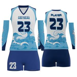 Uniforme de voleibol sublimado, diseño de logotipo personalizado, Conjunto de camiseta de equipo, ropa deportiva de secado rápido de poliéster transpirable, OEM ODM - Product Image 4