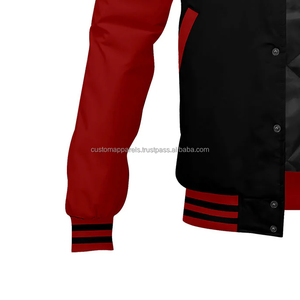 Blouson universitaire personnalisé à col montant, manches et corps en laine, broderie du logo – Coupe-vent, respirant, promotionnel pour homme, été - Product Image 6