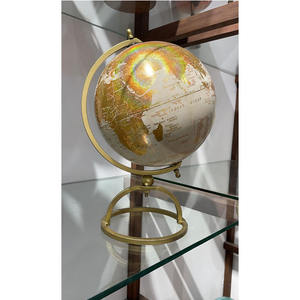 ตกแต่งลูกโลกปั่นด้วยฐานโลหะฟอยล์สีทองแสตมป์แผนที่ครีมเนื้อตกแต่งบ้านและสํานักงานที่สง่างามของขวัญที่สมบูรณ์แบบ - Product Image 4