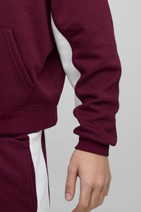 Nouveau design Bourgogne Oversize Boxy Fit Star Panelled Zip Up Through Hoodi pour hommes coton mélangé les plus vendus hommes Hoodies - Product Image 6