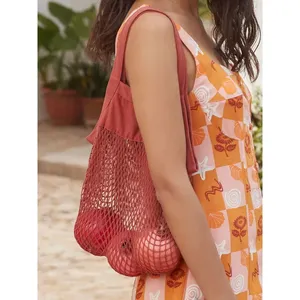 Bolsa de Malla Mini de Algodón Orgánico Sostenible para Frutas y Verduras, Bolsa de Merchandising Pequeña - Product Image 3