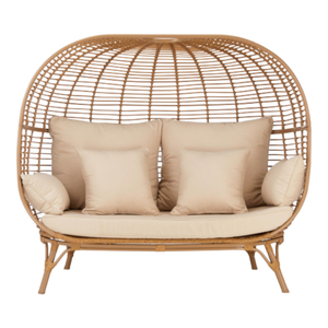 Best-seller grand lit de loisir rond en rotin imperméable double siège mobilier d'extérieur pour hôtel villa jardin prix de gros - Product Image 2