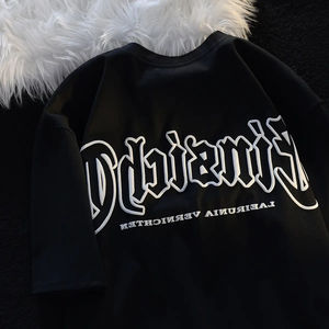 Camiseta de Cuello Redondo de Algodón 100% de Alta Calidad, Tejida, con Estampado 3D en Relieve, Corte Regular, Cómoda, con Logotipo Personalizado OEM - Product Image 5