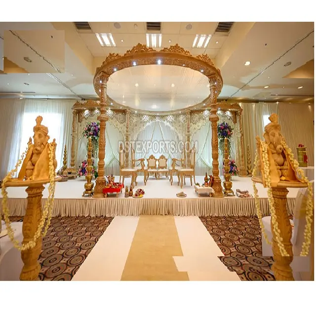 Mandap pernikahan kayu tema Vintage Grand Mandap pernikahan Modern Mandap kayu di Inggris agama tradisional Mandap pernikahan kayu