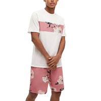 Conjunto de Camisa y Pantalones Cortos Casuales de Verano para Hombre, Diseño Personalizado, Impresión por Transferencia de Calor, Tejido de Algodón/Poliéster de 450g, Secado Rápido