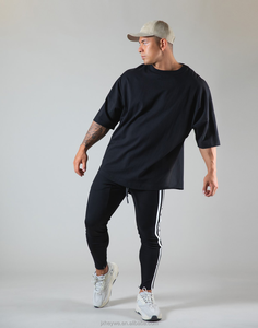 Camiseta de talla grande para hombre, ropa básica de gimnasio para culturismo y Fitness, venta al por mayor - Product Image 4