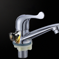 Robinetterie sanitaire pour salle de bain : Robinet de lavabo monotrou à eau froide, mitigeurs