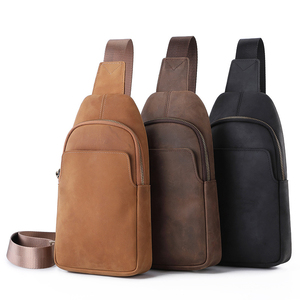 Bolso de pecho minimalista de gamuza con cierre de cremallera para uso diario - Product Image 3