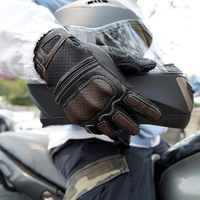Guantes de moto con pantalla táctil para hombre, guantes de moto de dedo completo, transpirables, para carreras