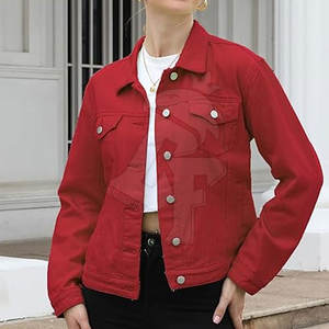 Veste en jean pour femmes de qualité supérieure fabriquée à partir de matériaux de haute qualité offrant un confort pour les sorties décontractées - Product Image 2