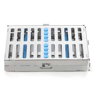 Bandeja de Esterilización Dental de Acero Inoxidable de Alta Calidad, Autoclave Manual, Casete Porta Instrumentos de 10 Piezas, Quirúrgico Dental - Product Image 2