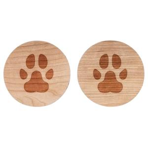 Posavasos de madera clásicos de diseño simple con estampado de pata Manteles y almohadillas personalizados - Product Image 1