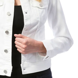 Meilleures ventes Vestes en jean de couleur unie Vêtements décontractés Personnalisez votre propre design avec une veste en jean de haute qualité pour femmes - Product Image 4