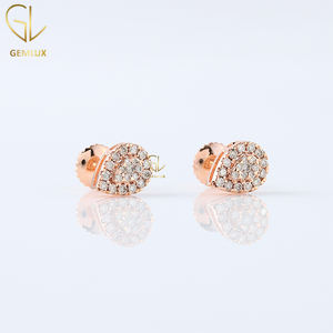 Venta caliente 925 Plata pera forma Moissanite diamante racimo Stud pendientes lágrima pendientes aniversario regalo para mujeres - Product Image 4