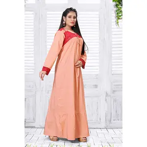 Ladies Ladies Muslim Maxi <b>Kaftan</b> New Moroccan Style Breathable Cotton Dress Ramadan Eid <b>Plus</b> <b>Size</b> Fashionable - Product Image 1