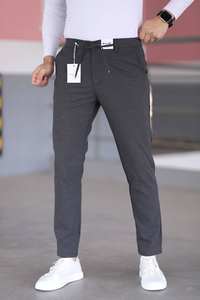 Pantalon décontracté coupe ajustée pour hommes de grande taille taille moyenne respirant anti-rides léger droit plat pour une utilisation quotidienne en extérieur - Product Image 3