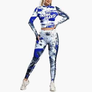 Ensemble de sport sans couture pour femmes en gros personnalisé, leggings taille haute et soutien-gorge de sport, impression par sublimation, vêtements de yoga et de sport - Product Image 5