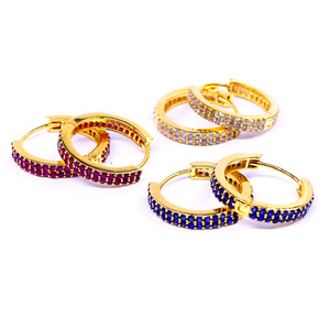 Designer 14k Gold <b>Blue</b> <b>Sapphire</b> Gemstones Attractive Classic Trendy Unique Wedding Women Wear Hoop <b>Earrings</b> - Product Image 5