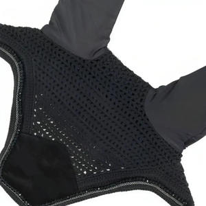 Accessoires d'équipement d'équitation Conception personnalisée Voile de mouche d'oreille de cheval en coton avec logo personnalisé Bonnet de cheval respirant - Product Image 5